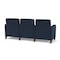 Lesro Siena 3 Seat Tandem Seating, Walnut, RF Blueberry Back, MD Ink Seat, RF Blueberry Panels SN3103 - alternate 2